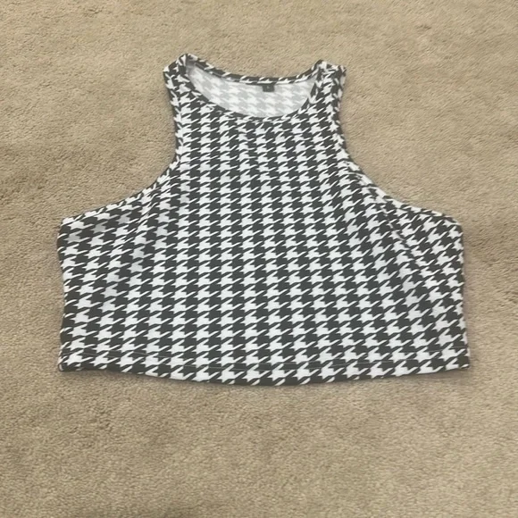New houndstooth women’s crop top size large - Picture 1 of 1